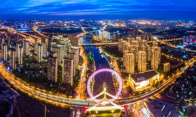 天津海河夜景